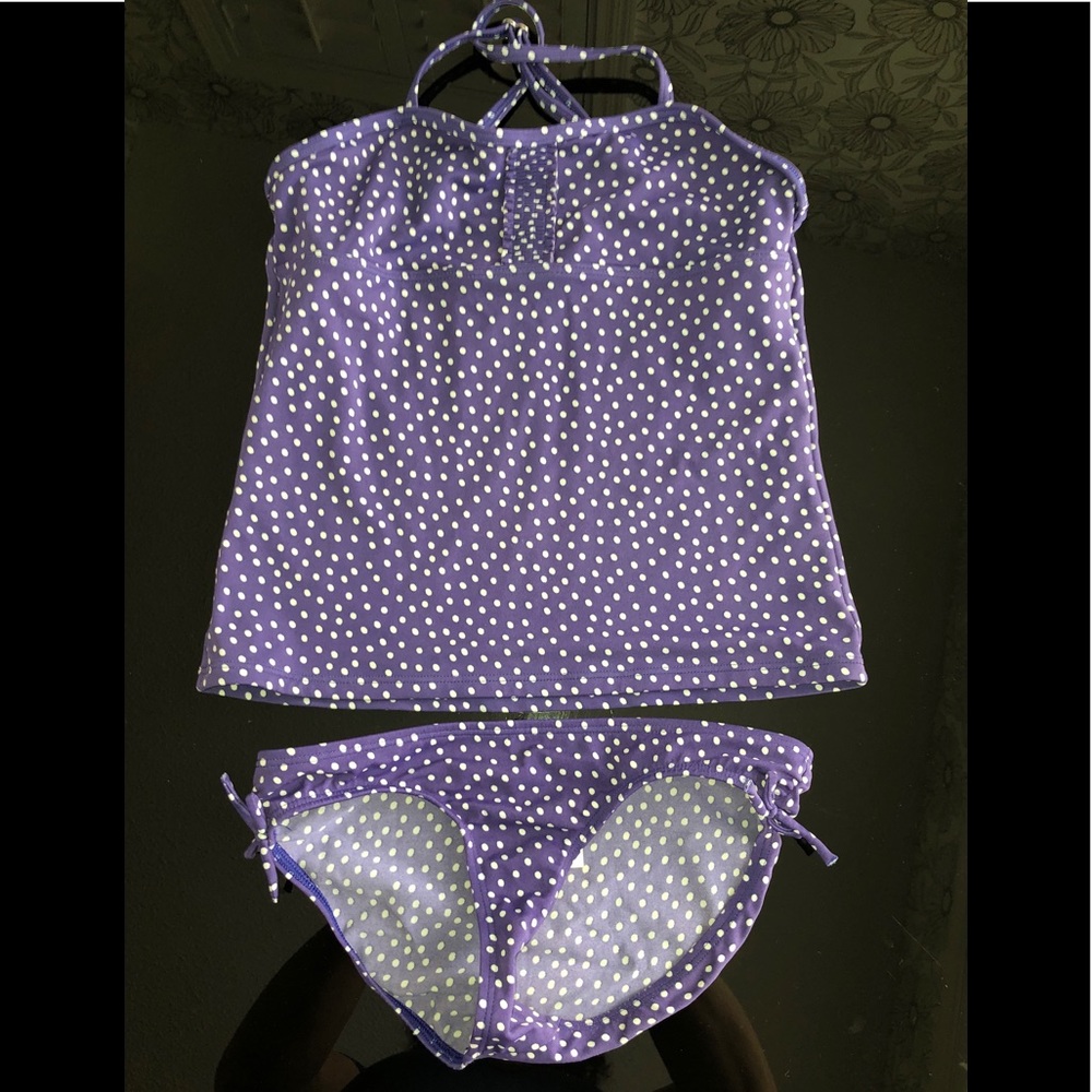 Lands End 2pc polka dot swimsuit